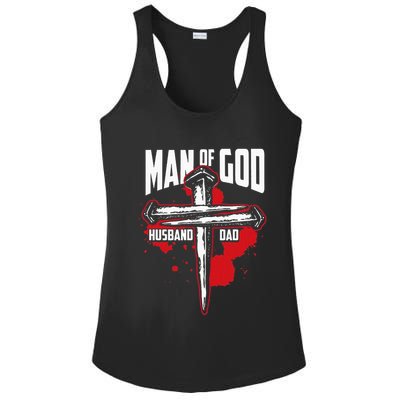 Man Of God Husband Dad Christianity Religion Christian Dad Ladies PosiCharge Competitor Racerback Tank