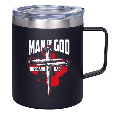 Man Of God Husband Dad Christianity Religion Christian Dad 12oz Stainless Steel Coffee Mug