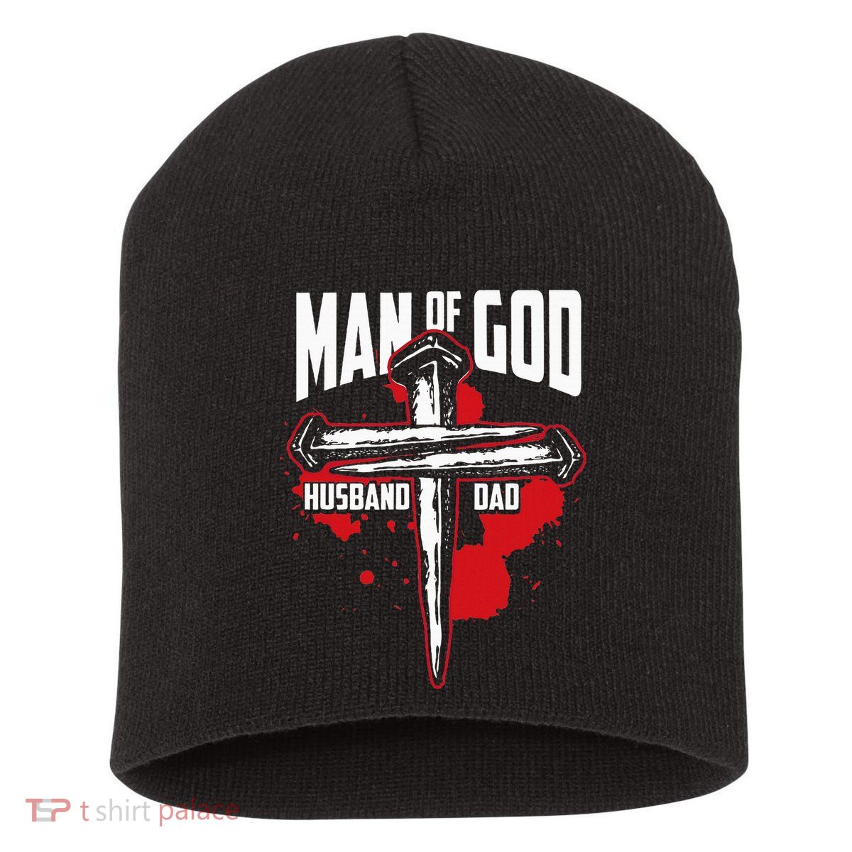 Man Of God Husband Dad Christianity Religion Christian Dad Short Acrylic Beanie
