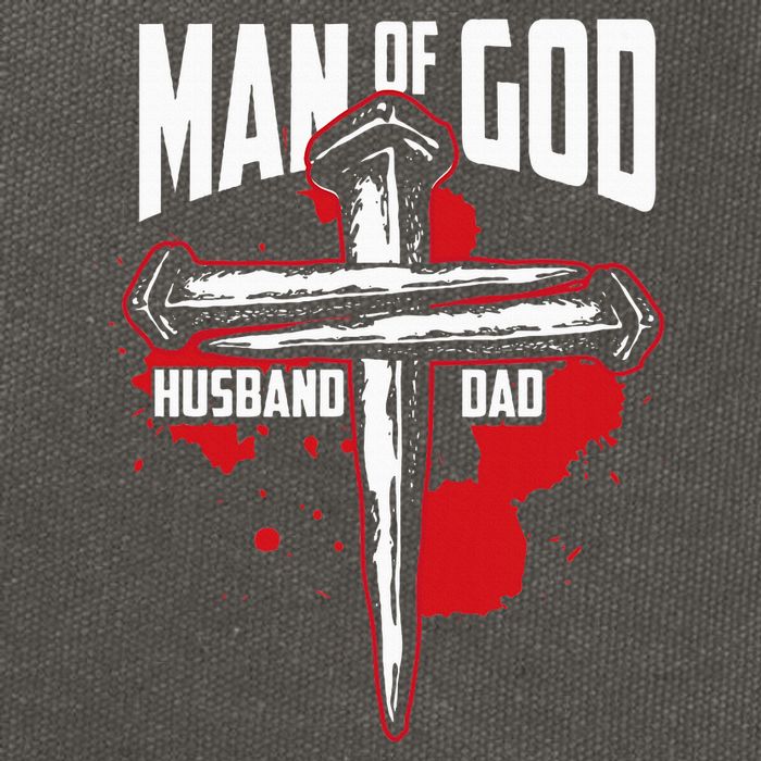 Man Of God Husband Dad Christianity Religion Christian Dad Cotton Canvas Backpack