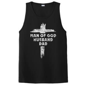 Man Of God Husband Dad Christian Faith Fathers Day Dad Gift PosiCharge Competitor Tank