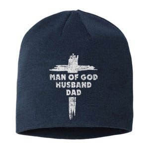 Man Of God Husband Dad Christian Faith Fathers Day Dad Gift Sustainable Beanie