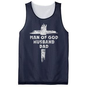 Man Of God Husband Dad Christian Faith Fathers Day Dad Gift Mesh Reversible Basketball Jersey Tank