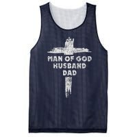 Man Of God Husband Dad Christian Faith Fathers Day Dad Gift Mesh Reversible Basketball Jersey Tank