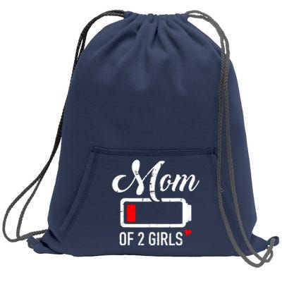 Mom Of Girl Low Battery Sweatshirt Cinch Pack Bag