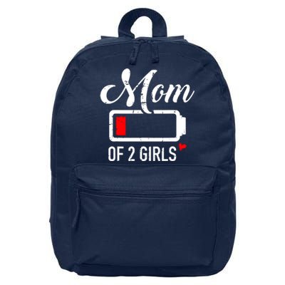 Mom Of Girl Low Battery 16 in Basic Backpack