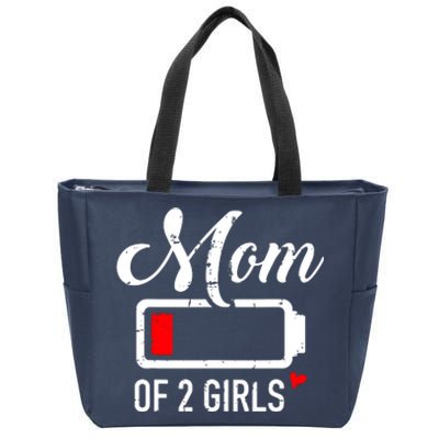 Mom Of Girl Low Battery Zip Tote Bag