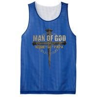 Man Of God Husband Dad Papa Christian Cross FatherS Day Mesh Reversible Basketball Jersey Tank