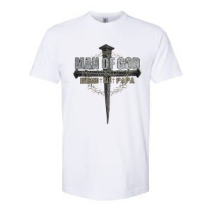 Man Of God Husband Dad Papa Christian Cross FatherS Day Softstyle CVC T-Shirt