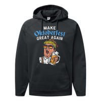 Make Oktoberfest Great Again Funny Trump Drink Beer Mug Gift Performance Fleece Hoodie