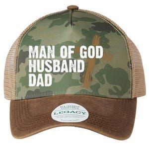 Man Of God Husband Dad Religious Cross Fathers Day Legacy Tie Dye Trucker Hat