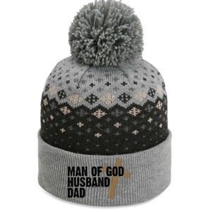 Man Of God Husband Dad Religious Cross Fathers Day The Baniff Cuffed Pom Beanie