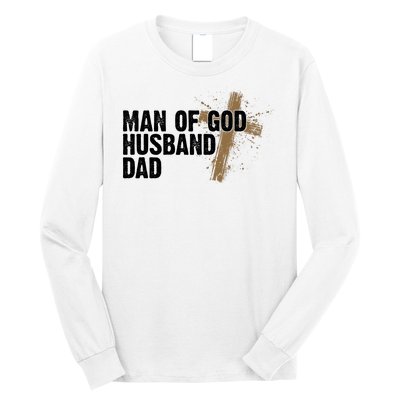 Man Of God Husband Dad Religious Cross Fathers Day Long Sleeve Shirt