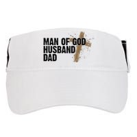 Man Of God Husband Dad Religious Cross Fathers Day Adult Drive Performance Visor