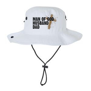 Man Of God Husband Dad Religious Cross Fathers Day Legacy Cool Fit Booney Bucket Hat