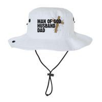 Man Of God Husband Dad Religious Cross Fathers Day Legacy Cool Fit Booney Bucket Hat