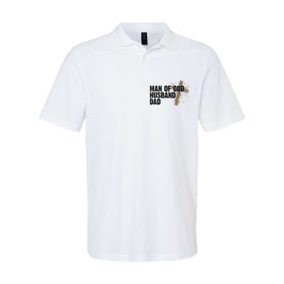 Man Of God Husband Dad Religious Cross Fathers Day Softstyle Adult Sport Polo