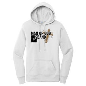 Man Of God Husband Dad Religious Cross Fathers Day Women's Pullover Hoodie