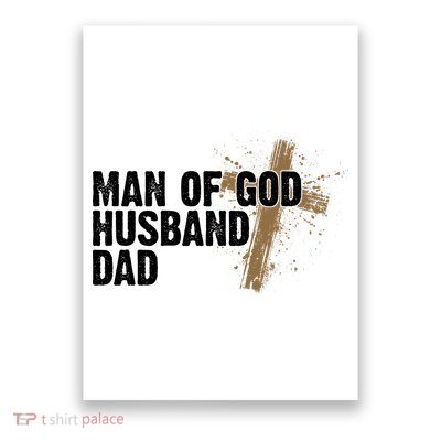 Man Of God Husband Dad Religious Cross Fathers Day Poster