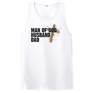 Man Of God Husband Dad Religious Cross Fathers Day PosiCharge Competitor Tank