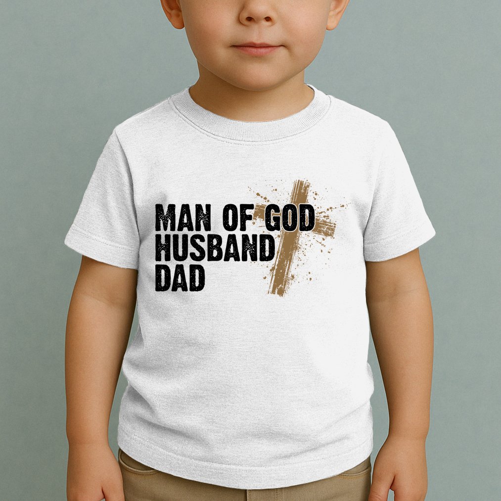 Man Of God Husband Dad Religious Cross Fathers Day Toddler T-Shirt
