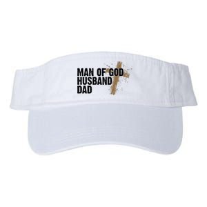 Man Of God Husband Dad Religious Cross Fathers Day Valucap Bio-Washed Visor