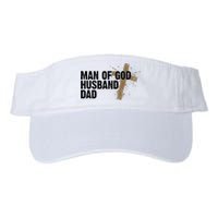 Man Of God Husband Dad Religious Cross Fathers Day Valucap Bio-Washed Visor