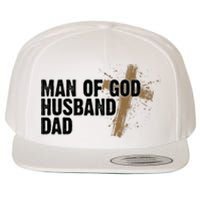 Man Of God Husband Dad Religious Cross Fathers Day Wool Snapback Cap