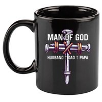 Man of God Husband Dad Papa Christian Fathers Day 11oz C Handle Ceramic Mug