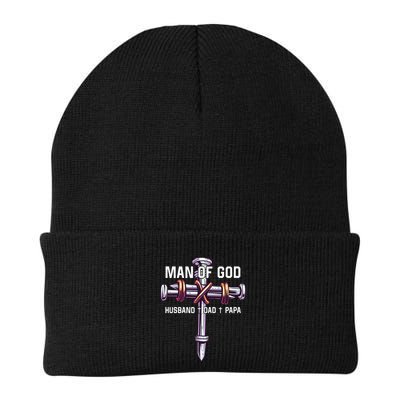 Man of God Husband Dad Papa Christian Fathers Day Beanie