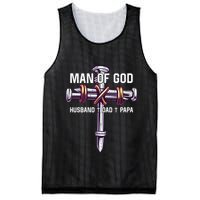Man of God Husband Dad Papa Christian Fathers Day Mesh Reversible Basketball Jersey Tank