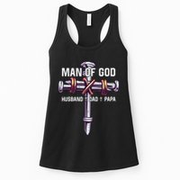 Man of God Husband Dad Papa Christian Fathers Day Womens Tank Top