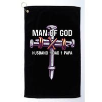 Man of God Husband Dad Papa Christian Fathers Day Golf Towel