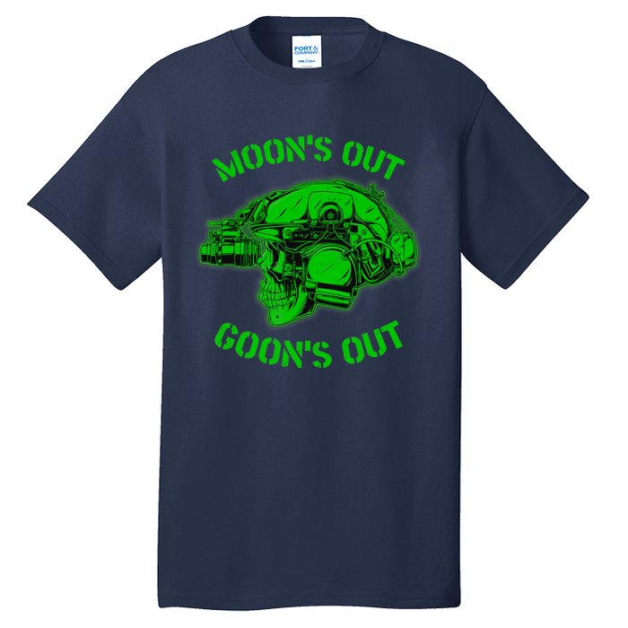 MOON'S OUT GOON'S OUT Skull Helmet NVGs Military 'S Tall T-Shirt