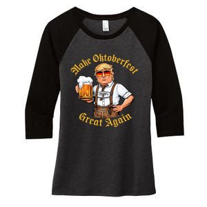 Make Oktoberfest Great Again Women's Tri-Blend 3/4-Sleeve Raglan Shirt