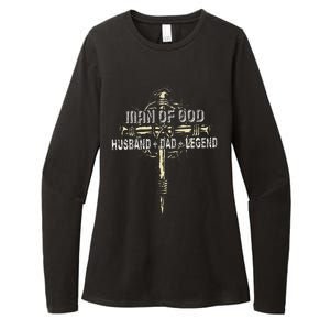 Man Of God Husband Dad Happy Fathers Day Proud Christian Womens CVC Long Sleeve Shirt