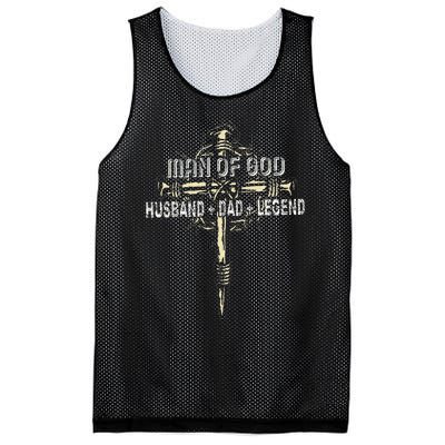 Man Of God Husband Dad Happy Fathers Day Proud Christian Mesh Reversible Basketball Jersey Tank