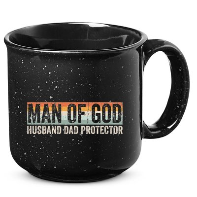 Man Of God Husband Dad Protector Christian Dad FatherS Day 15oz Campfire Ceramic Mug