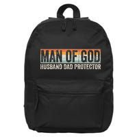 Man Of God Husband Dad Protector Christian Dad FatherS Day 16 in Basic Backpack