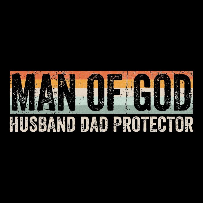 Man Of God Husband Dad Protector Christian Dad FatherS Day Short Acrylic Beanie