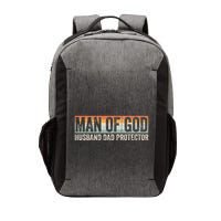 Man Of God Husband Dad Protector Christian Dad FatherS Day Vector Backpack