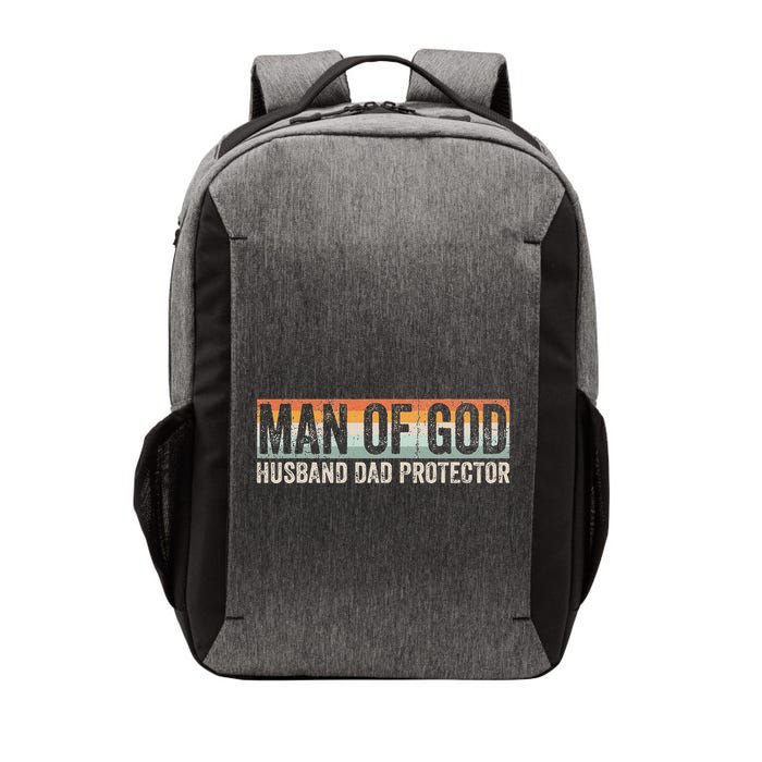 Man Of God Husband Dad Protector Christian Dad FatherS Day Vector Backpack