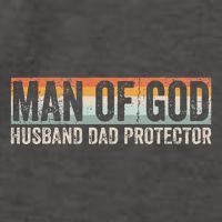 Man Of God Husband Dad Protector Christian Dad FatherS Day Vector Backpack