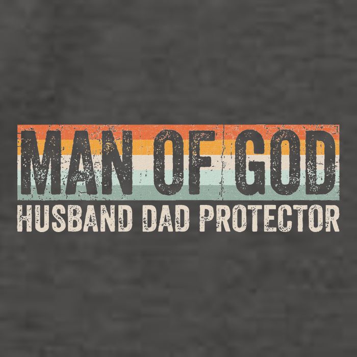 Man Of God Husband Dad Protector Christian Dad FatherS Day Vector Backpack