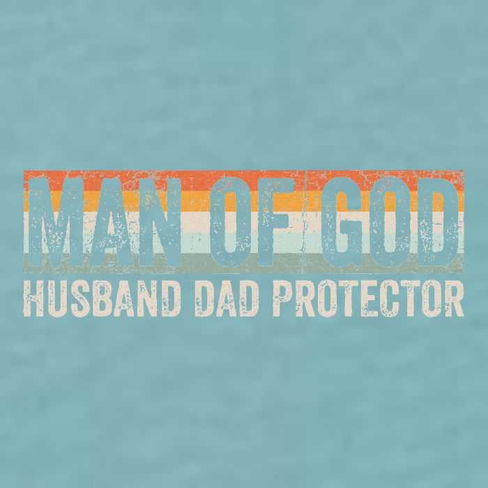 Man Of God Husband Dad Protector Christian Dad FatherS Day Sueded Cloud Jersey T-Shirt
