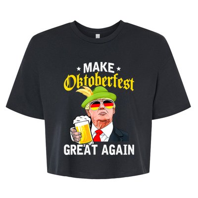 Make Oktoberfest Great Again Funny Trump Drink Beer Mug Bella+Canvas Jersey Crop Tee