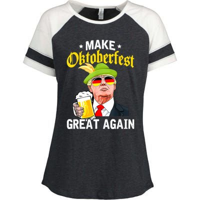 Make Oktoberfest Great Again Funny Trump Drink Beer Mug Enza Ladies Jersey Colorblock Tee