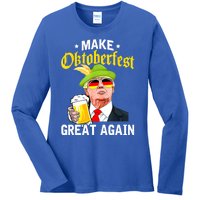 Make Oktoberfest Great Again Funny Trump Drink Beer Mug Ladies Long Sleeve Shirt