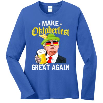 Make Oktoberfest Great Again Funny Trump Drink Beer Mug Ladies Long Sleeve Shirt