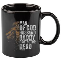 Man Of God Husband Daddy Protector Hero Fathers Gift Dad 11oz C Handle Ceramic Mug